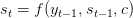 s_t=f(y_{t-1},s_{t-1},c) s_t=f(y_{t-1},s_{t-1},c)
