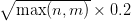 sqrt{max(n,m)} times 0.2