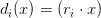 d_i(x) = (r_i \cdot x)