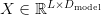  X \in \mathbb{R}^{L \times D_{\text{model}}}