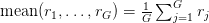 \text{mean}(r_1, \ldots, r_G) = \frac{1}{G} \sum_{j=1}^G r_j
