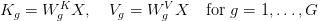 K_g = W^K_g X, \quad V_g = W^V_g X \quad \text{for } g = 1, \dots, G
