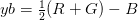 yb = \frac{1}{2}(R + G) - B yb = \frac{1}{2}(R + G) - B