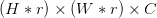 (H*r) \times (W*r) \times C