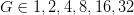 G \in {1,2,4,8,16,32}