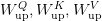 W^Q_{\text{up}}, W^K_{\text{up}}, W^V_{\text{up}}