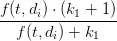 \displaystyle\frac{f(t, d_i) \cdot (k_1 + 1)}{f(t, d_i) + k_1}