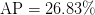 \text{AP} = {26.83}{\%} \text{AP} = {26.83}{\%}