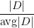 \displaystyle\frac{|D|}{\text{avg}|D|}