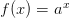 f(x) = a^x
