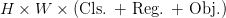 H \times W \times \text{(Cls. + Reg. + Obj.)} H \times W \times \text{(Cls. + Reg. + Obj.)}