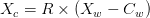 X_{c} = R \times (X_{w}-C_{w}) X_{c} = R \times (X_{w}-C_{w})