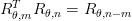 R_{theta, m}^T R_{theta, n} = R_{theta, n-m}