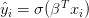 \hat{y}_i = \sigma(\beta^T x_i)