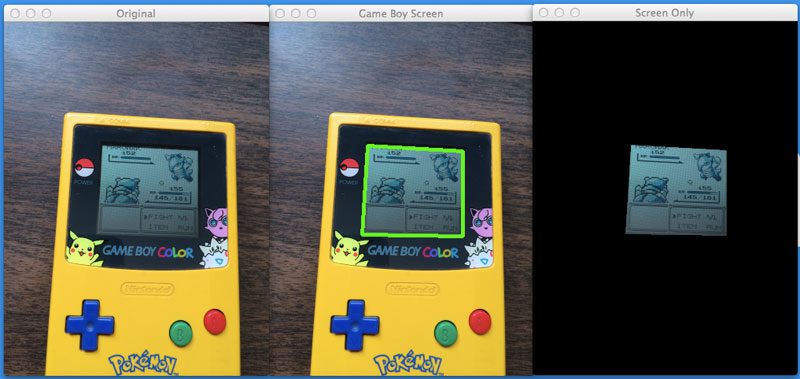 Finding a Game Boy screen in an image using Python and OpenCV.