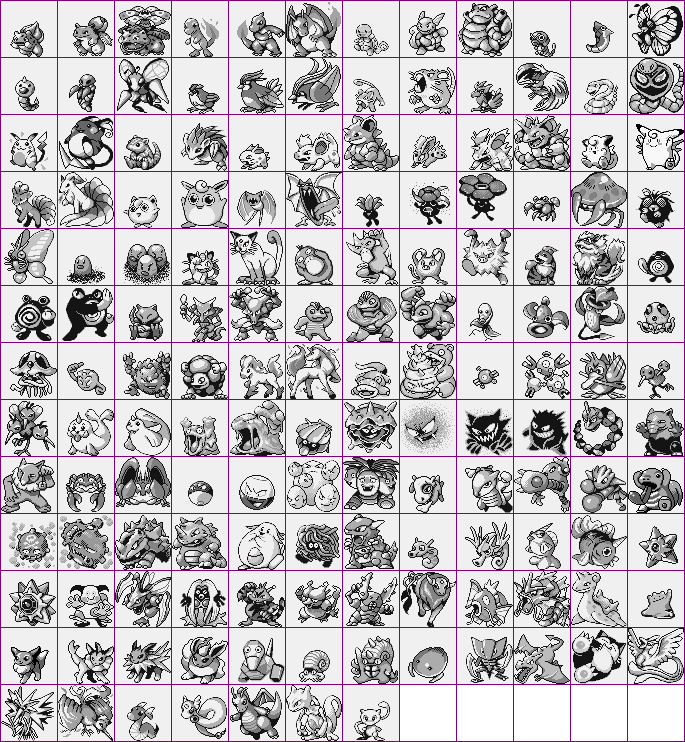 Figure 1: Our database of Pokemon Red, Blue, and Green sprites.