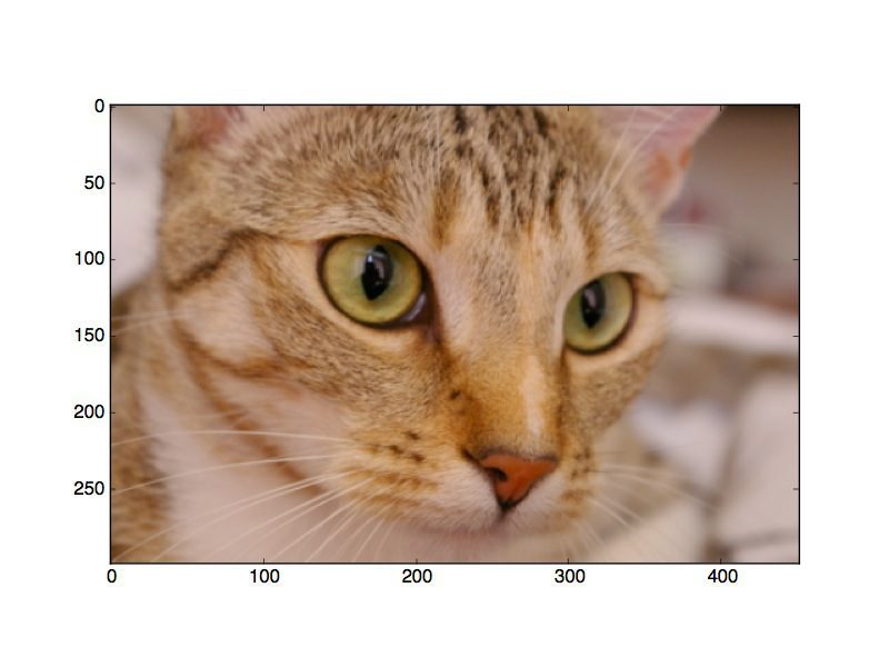 Figure 1: Displaying a Matplotlib RGB image (note how the axes are labeled).
