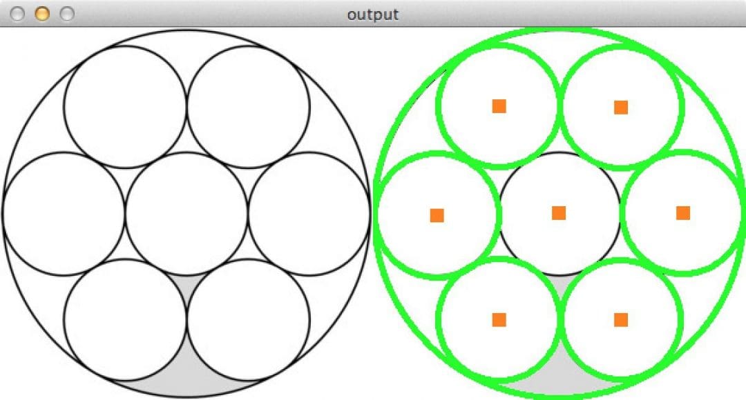 Figure 3: Notice how cv2.HoughCircles failed to detect the inner-most circle.