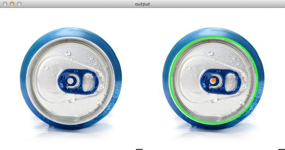 Figure 2: Detecting the top of a soda can using circle detection with OpenCV.