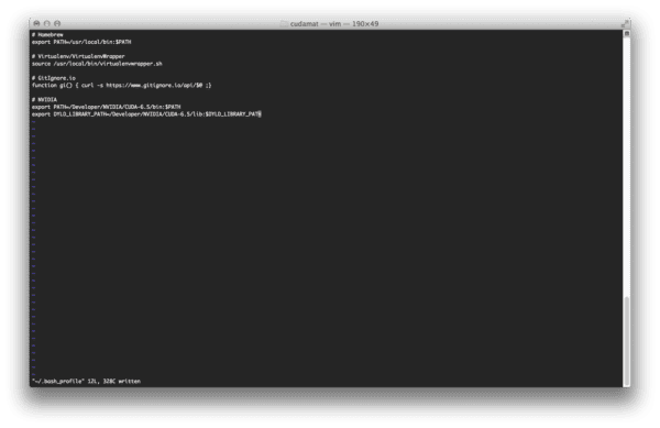 Setting up the environmental variables for the CUDA Toolkit