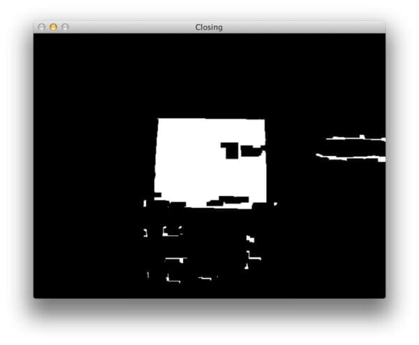 Figure 4: Applying closing morphological operations to close the gap between barcode stripes.