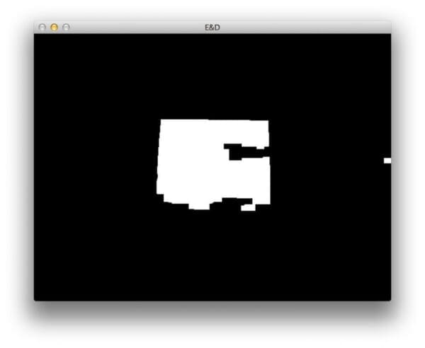 Figure 5: Removing small, irrelevant blobs by applying a series of erosions and dilations.