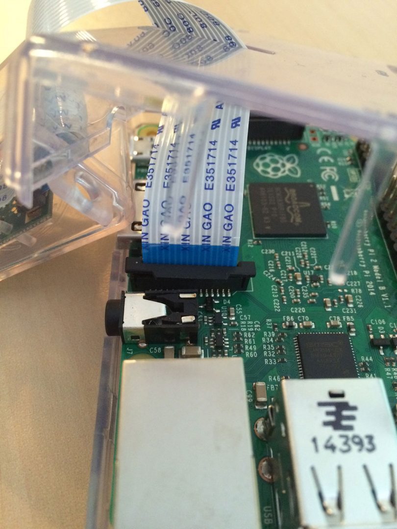 Figure 1: Installing the Raspberry Pi camera board.
