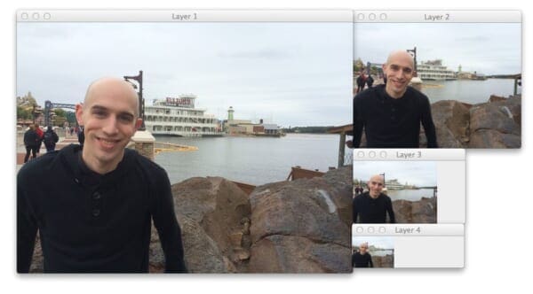 Figure 3: Generating 4 layers of the image pyramid with scikit-image.