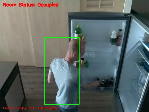 Figure 8: In this example frame captured by the Raspberry Pi camera, you can clearly see that I am reaching for a beer in the refrigerator.