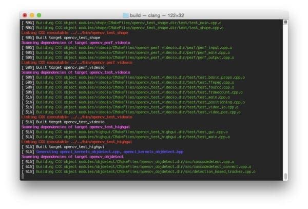Figure 3: OpenCV 3.0 with Python 2.7+ support compiling on my system.