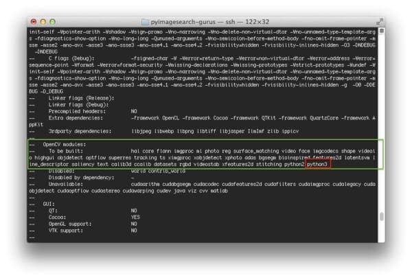 Figure 2: A good sanity check to perform prior to kicking off the compile process is to ensure that "python3" is in the list of modules to be compiled.