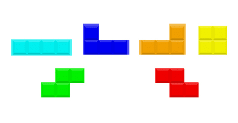 Figure 1: We are going to utilize OpenCV 2.4.X and OpenCV 3 to detect the contours of the Tetris blocks.