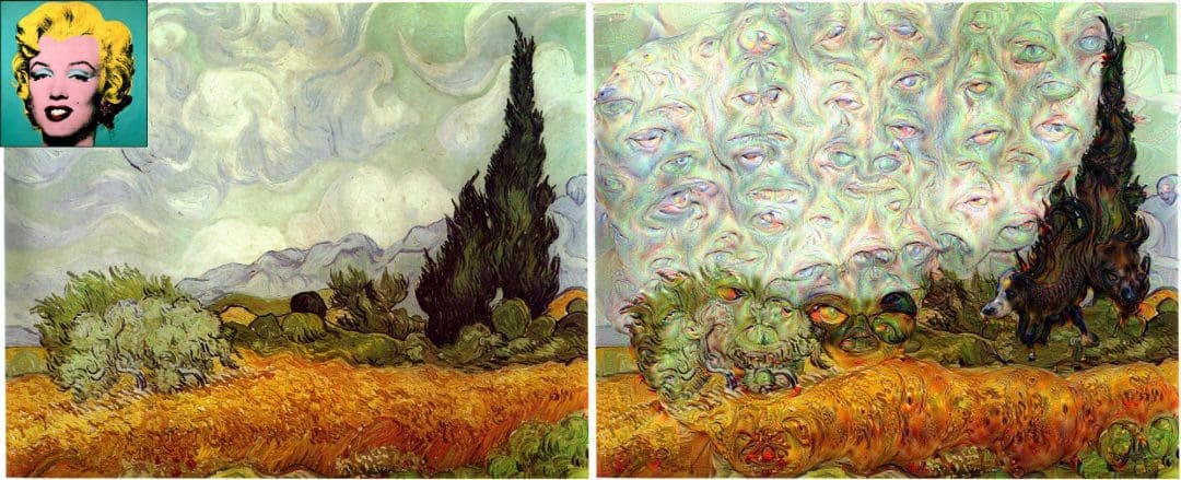 Figure 3: Vincent van Gogh's Wheat Field with Cypresses guided using Warhol's Marilyn Monroe.