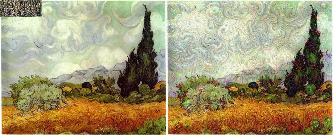 Vincent van Gogh's Wheat Field with Cypresses guided using Jackson Pollock's Energy Made Visible.