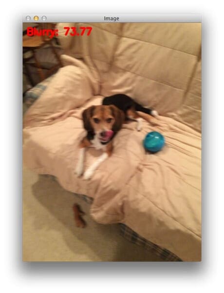 Detecting the amount of blur in an image using the variance of Laplacian.