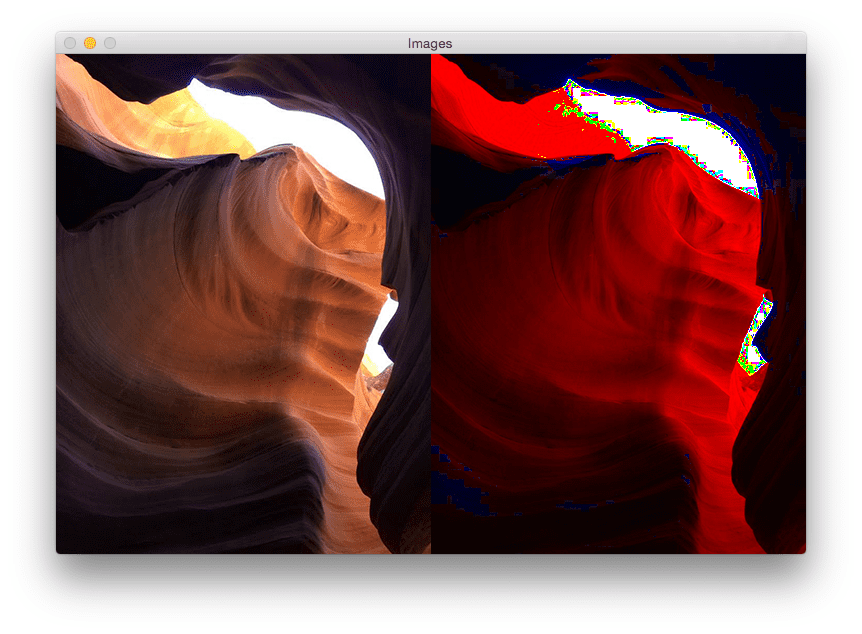 Figure 5: Applying the Max RGB filter to a photo taken in Antelope Canyon. Are you surprised by the results?