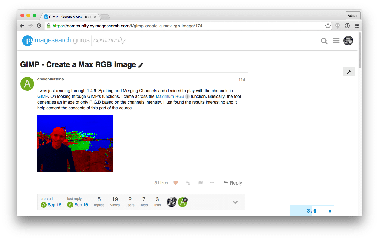 Figure 1: Christian, a member of PyImageSearch Gurus, asked if it was possible to replicate GIMP's Max RGB filter using Python and OpenCV.