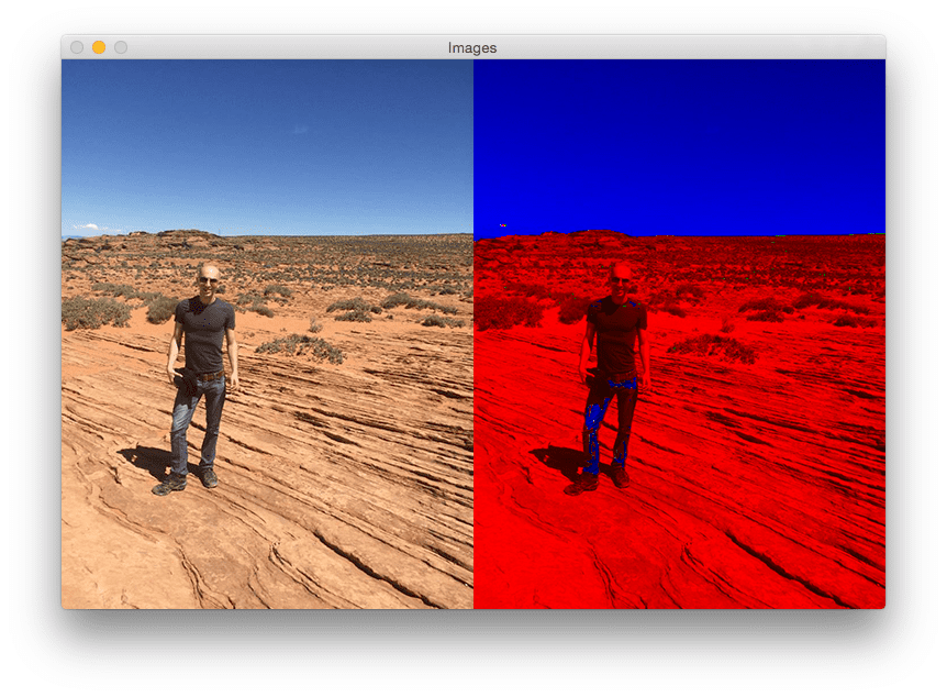Figure 3: Our original image (left) and the Max RGB filtered image (right).