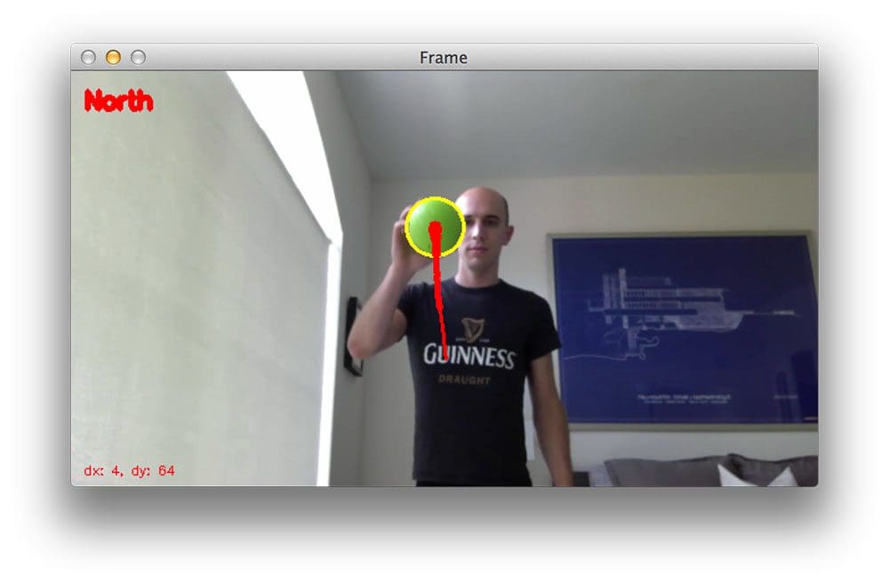 Figure 3: Tracking object movement as the balls move north.