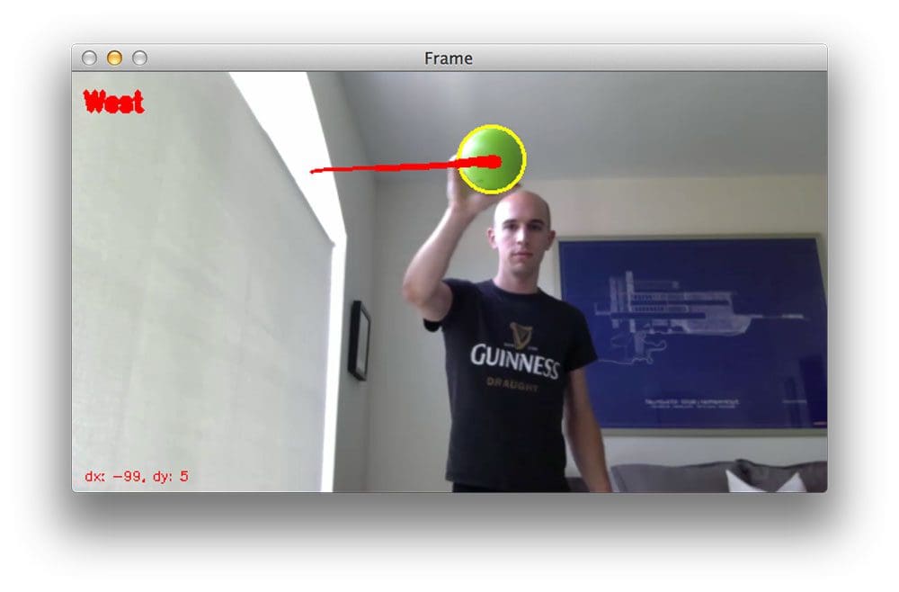 Figure 6: Tracking the object using OpenCV.
