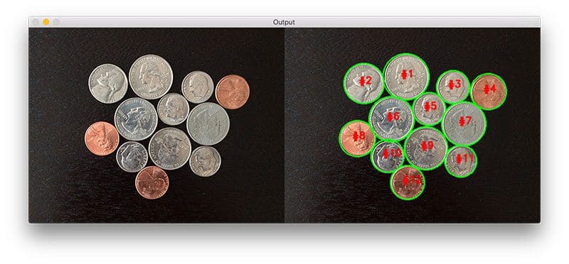Figure 8: Again, we are able to cleanly segment each of the coins in the image.