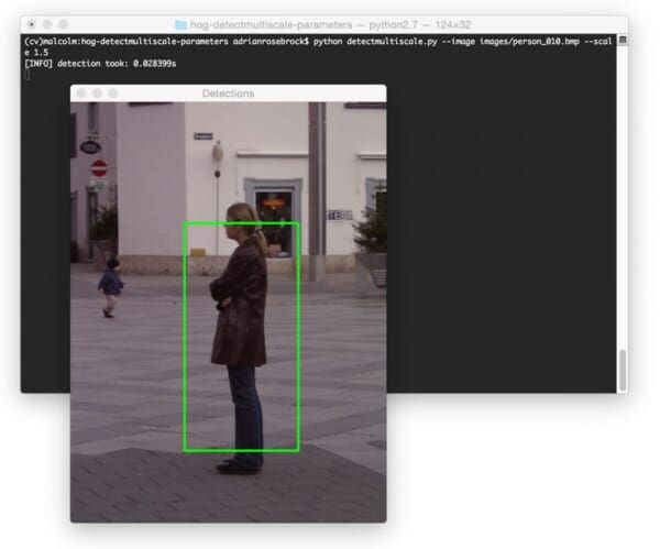 Figure 8: Increasing our scale allows us to process nearly 20 images per second -- at the expense of missing some detections.