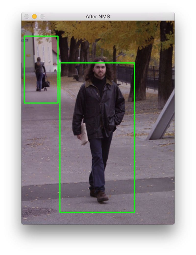Figure 2: Detecting a single person in the foreground and another person in the background.