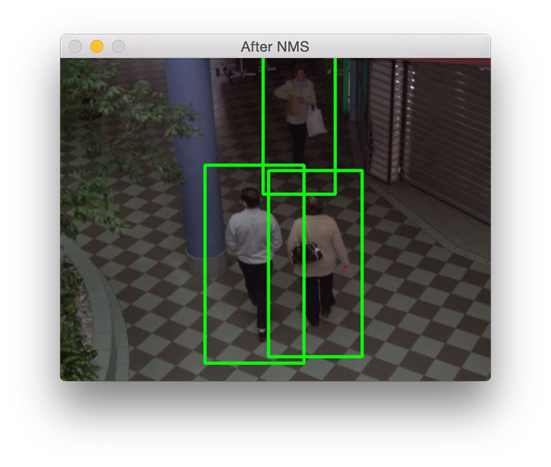 Figure 5: Detecting pedestrians in a shopping mall.
