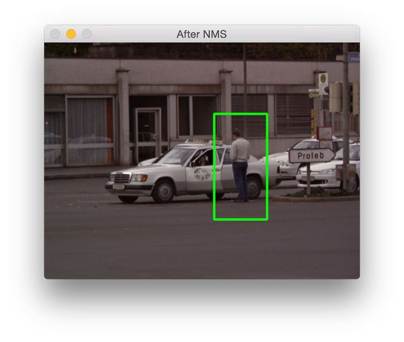 Figure 1: The first result of our pedestrian detection script.