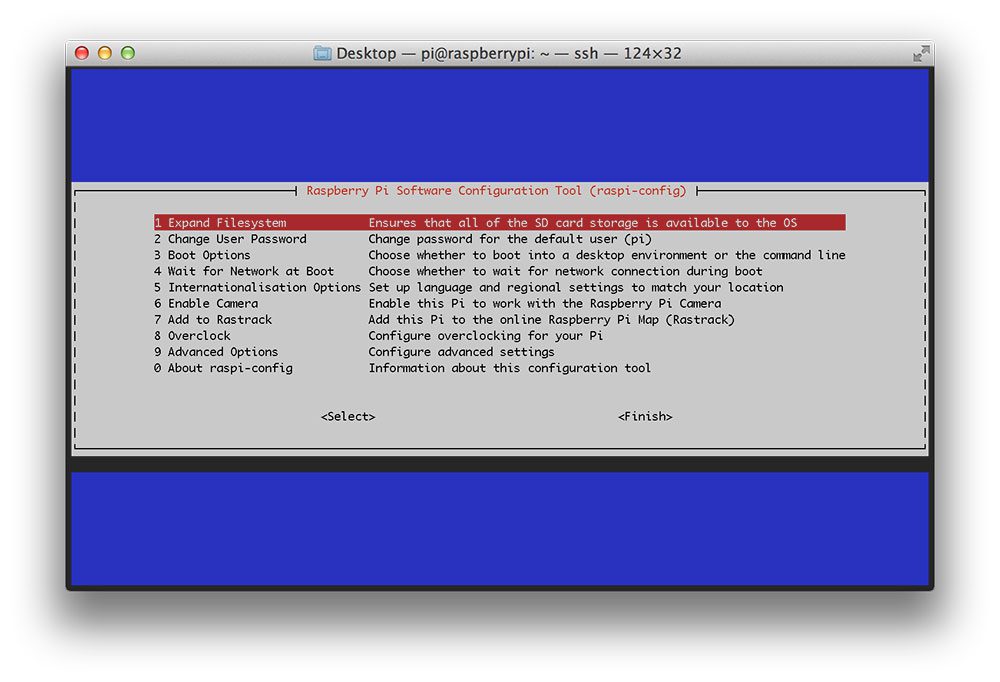 Figure 1: Expanding the filesystem on your Raspberry Pi Zero.