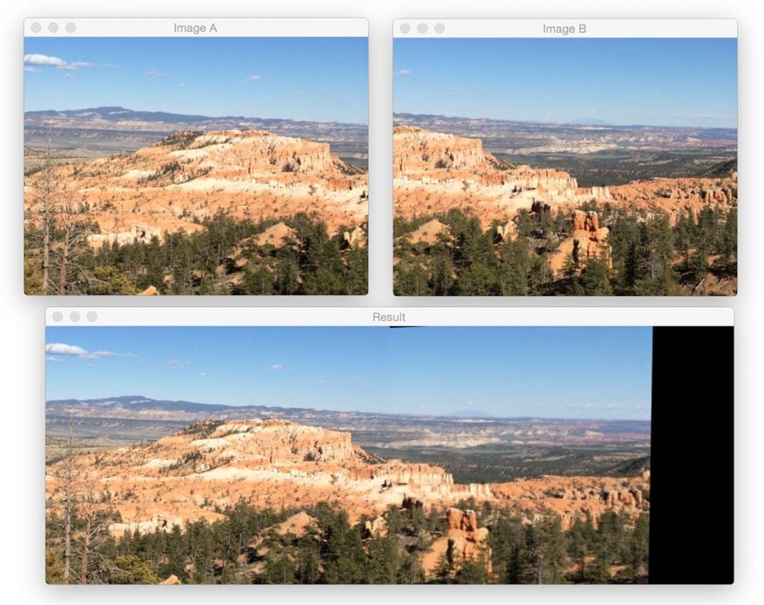 Figure 3: Another successful application of image stitching with OpenCV.