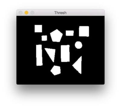 Figure 2: Thresholding is applied to segment the background from the foreground shapes.