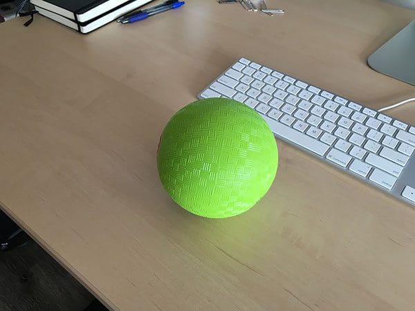 Figure 1: An example of the green ball we are going to detect in video streams.