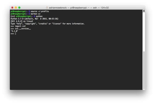 Figure 5: Confirming OpenCV 3 has been successfully installed on my Raspberry Pi 3 running Raspbian Jessie.